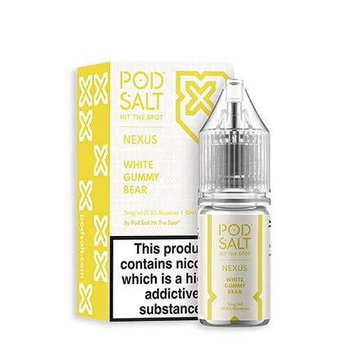POD SALT - NEXUS - WHITE GUMMY BEAR - 10ML NIC SALT- Pack Of 5